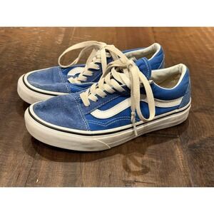 Vans Old Skool Blue Skate Shoes Lace Up SZ Mens 4.5 Women's 6 GUC